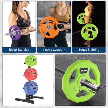1-Inch Bumper Plates Set -Rubber Coated Cast Iron Weight Platesfor Home Gym & Commercial Use,Barbell Plates for Men & Women,Multiple Weights Options (3.5 Lbs, Pair)