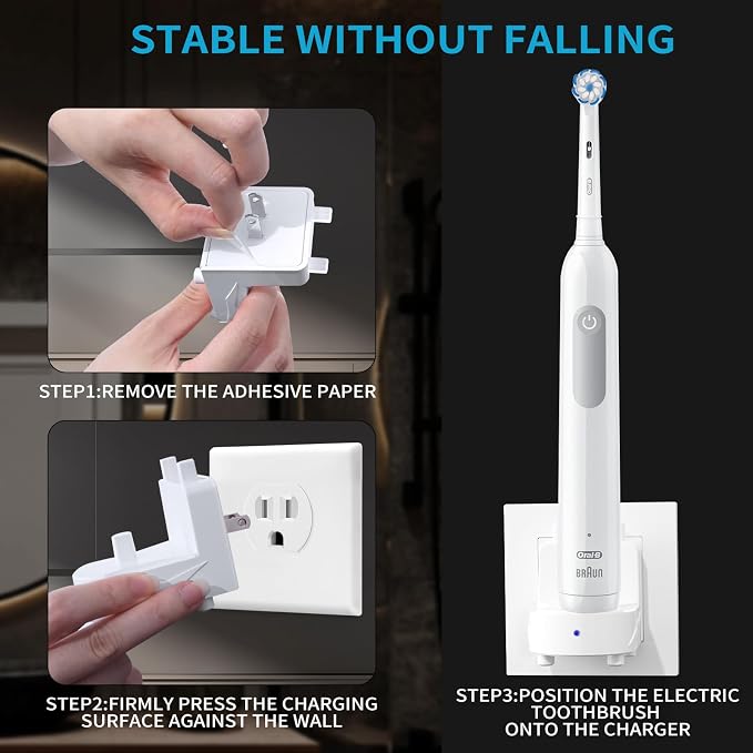 Wall Charger for Oral-B Braun Electric Toothbrush, Wireless Electric Toothbrush Wall Charger for Oral-B and Braun Most Models (Excluding IO 7/8/9/10 and Pulsonic Series) (Black)