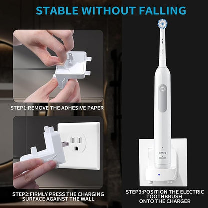 Wall Charger for Oral-B Braun Electric Toothbrush, Wireless Electric Toothbrush Wall Charger for Oral-B and Braun Most Models (Excluding IO 7/8/9/10 and Pulsonic Series) (Black)