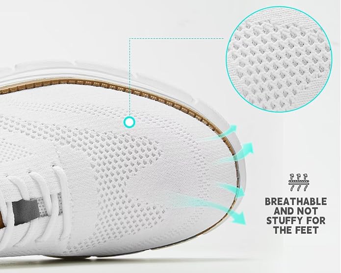 9.5 Kundork Men's Casual Dress Shoes Comfort Walking Shoes Mesh Knit Lightweight Breathable Sneakers