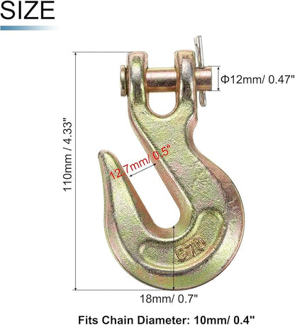 uxcell 38" Clevis Grab Hook, G70 Carbon Steel Transport Safety Chain Hooks, Clevis Grab Hooks for Rigging Deck Receiver Hitches Trailer Wiring