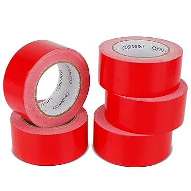 COSIMIXO 5-Pack Red Heavy Duty Duct Tape, 2 inches x 30 Yards, Strong, Flexible, No Residue, All-Weather and Tear by Hand - Bulk Value for Repairs, Industrial, Professional Use