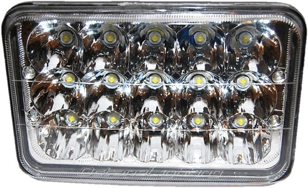 Octane Lighting 4X6 Led Hid Light Bulbs Crystal Clear Sealed Beam Headlamp Headlight (one light only)