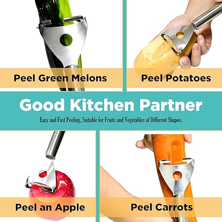 Premium Stainless Steel Vegetable Peeler  Sharp and Durable Potato, Carrot, Fruit Peeler with Ergonomic Handle, Easy Grip, Peelers for Kitchen, for Effortless Food Prep in Kitchen