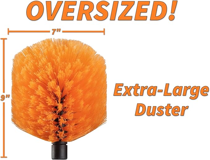 Cobweb Duster Head Brush - Spider Web Brush for Outdoor & Indoor Web Cleaning - Twist-On Corner Duster Fits Standard Acme Threaded Extension Poles - Best Cobweb Brush Head (Pole Sold Separately)