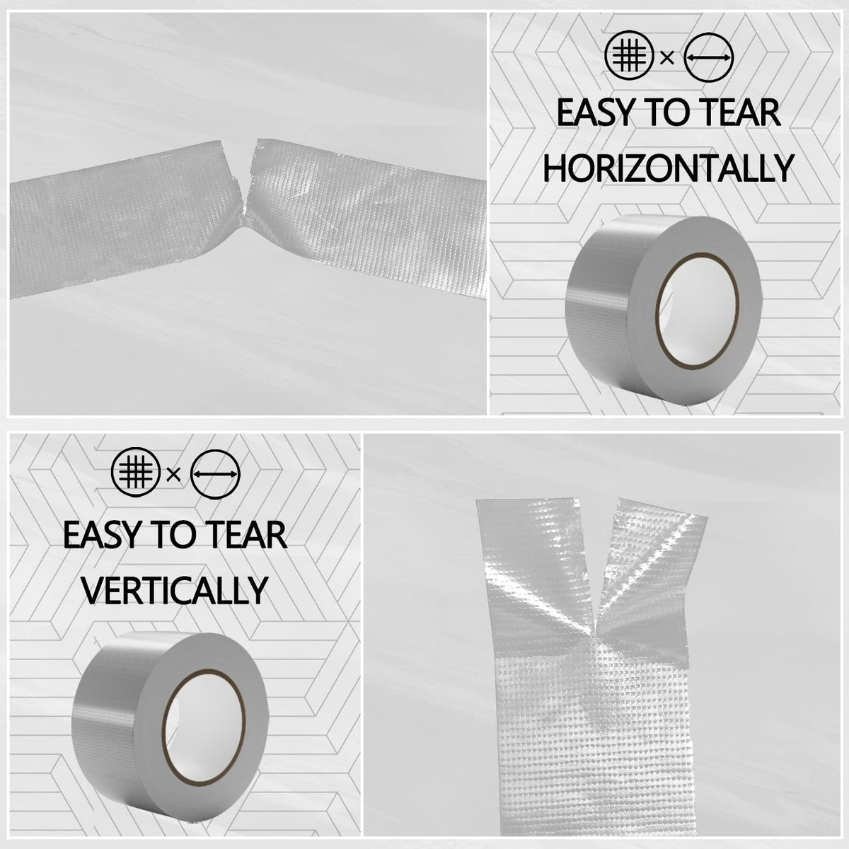 SWRT 3-Pack Silver Heavy Duty Duct Tape Strong Adhesive, 2 Inch x 720 Yd Duct Heavy Duty Waterproof All Weather Gray Duct Tape No Residue Sealing & Patching for Indoor&Outdoor Repair