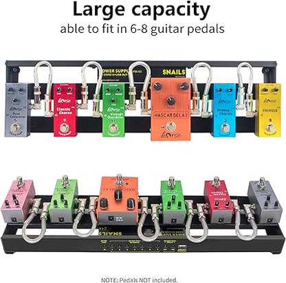 Guitar Pedal Board With Completely Isolated Power Supply, 195in 1.8LB Aluminum Alloy Guitar Pedalboard, Included Carrying Bag, Pedal Cable, Adapter, 401.2in Self Adhesive Hook Loop Tape, Cable Ties