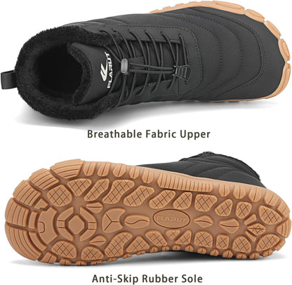 Mens Womens Barefoot Snow Boots Winter Warm Shoes Fur Lined Wide Toe Box Zero Drop Ankle Sneakers