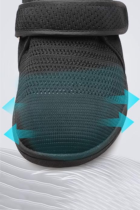 Women's Diabetic Shoes for Women Casual Adjustable Walking Shoes Wide Shoes for Elderly Swollen Feet Non-Slip Air Cushion Bottom Fattening and Widening