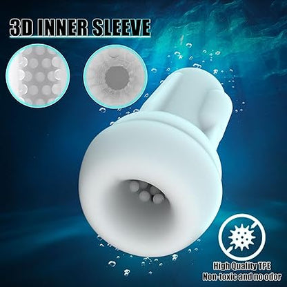 Automatic Sucking Male Masturbator,3 in 1 Male Stroker with 10 Vibration  4 Suction  One-Click Climax, Hands Free Penis Pump with 3D Textured, Blowjob Toy Mens Adult Sex Toys for Men