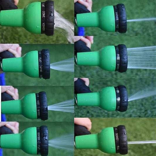 Xiaohu Adjustable Garden Hose Nozzle 1PCS Adjustable Hose Nozzle 8 Type high Pressure Power Water Gun Garden Sprinkler Lawn Sprinkler car wash Water Gun (Color : Green)