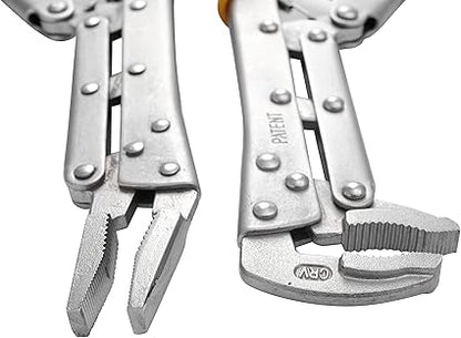 Xiao  Dao Pro Extened Locking Vise Grip Pliers Set 12" Straight Jaws and 80 Degree Jaws Needle Nose Pliers Set, Quick Release Design,
