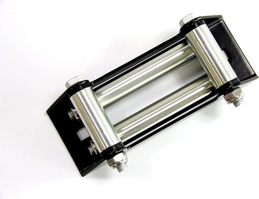 SALMAN 6" 4000-4500LBS 4-Way Roller Steel Fairlead 6 inch(152 mm) Hole Spacing for UTV/ATV Winch Accessory