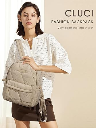 CLUCI Puffer Shoulder Bag Bundles with Quilted Backpack