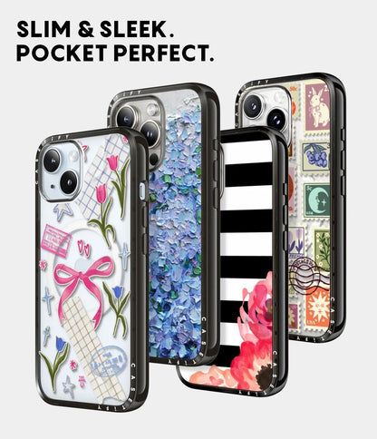 CASETiFY Compact iPhone 16 Pro Max Case [Slim and Sleek/Compatible with Magsafe / 4 ft. 2X Military Grade Drop Protection] - Two Little Koi - Clear Black
