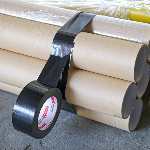 JIALAI HOME Heavy Duty Duct Tape, Black Tape 2 Inches x 30 Yards 1-Pack, 8.27 mil, Strong, Flexible, No Residue, All-Weather and Tear by Hand - for Repairs, Industrial, Professional Use