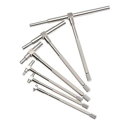 Beslands 6 Pc Telescoping Gage Set, 516" - 6" Range, T-Bore Hole Gauges wPouch, High Precision Telescopic Bore Gauge T-Gage Set (516" to 6")