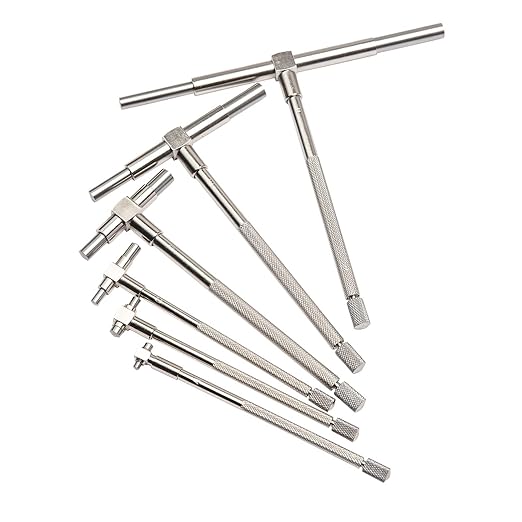 Beslands 6 Pc Telescoping Gage Set, 516" - 6" Range, T-Bore Hole Gauges wPouch, High Precision Telescopic Bore Gauge T-Gage Set (516" to 6")