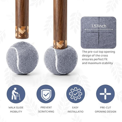 Walker Tennis Balls Precut Tennis Balls for Walkers 4PCS Walkers Legs Universal Precut Glide Balls, Heavy Duty Long Lasting Felt Pad Glide Coverings for Furniture Legs and Floor Protection