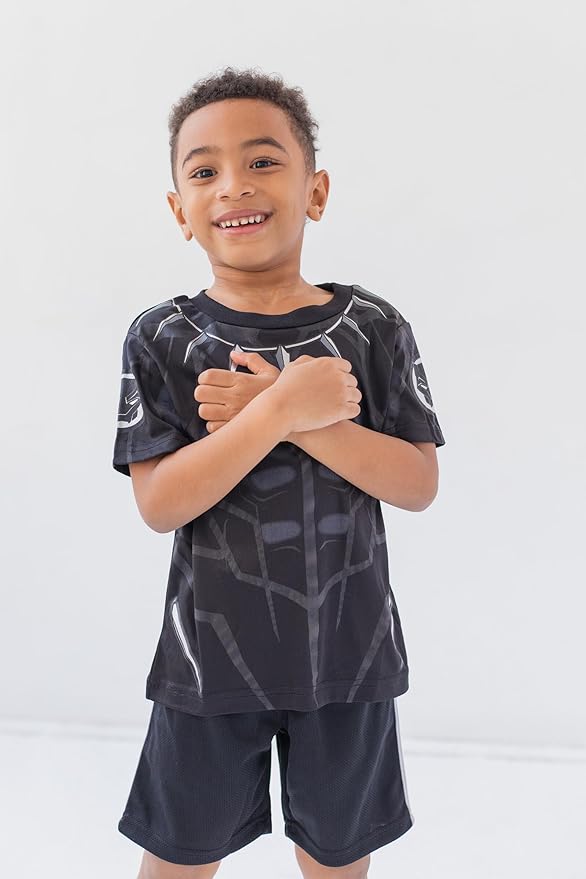 Marvel Avengers Captain America Iron Man Venom Hulk Cosplay Athletic T-Shirt and Shorts Outfit Set Toddler to Little Kid
