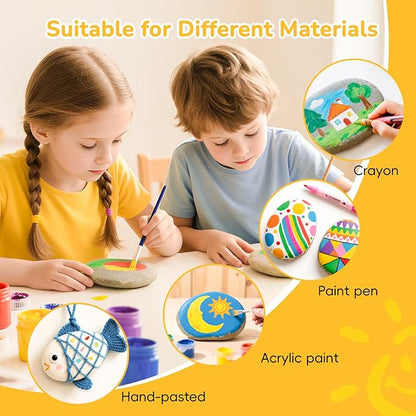 Simetufy 10 Pcs Extra Large Rocks for Painting, 4-5 Inch River Rocks Painting Stones Smooth Flat Rocks for Painting, Natural Rocks to Paint for Arts DIY Crafts Kids Painters
