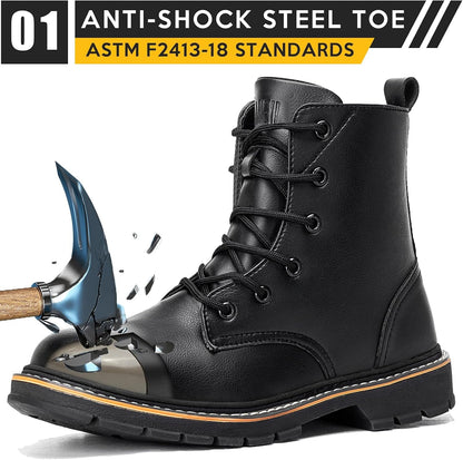 Steel Toe Boots for Women Men, Waterproof Lightweight Safety Work Boots Durability Composite toe Construction Shoes with 6"