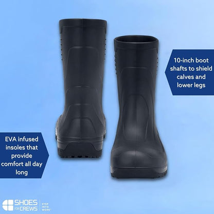 Shoes for Crews Unisex Soft Toe Slip-Resistant Work Boots - EH-Rated, Non-Slip Safety Boots for Men & Women - Ideal for Tradesmen, Foremen & Job site Crews - Bullfrog II