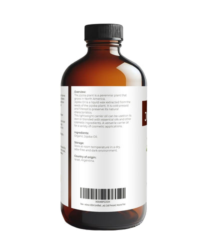 velona Jojoba Oil USDA Certified Organic - 16 Fl Oz in Glass Bottle | 100% Pure and Natural | Golden, Unrefined, Cold Pressed, Hexane Free | Moisturizing Face, Hair, Body, Skin Care