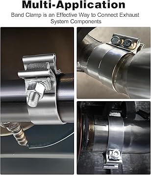 EVIL ENERGY 2.5 Inch Exhaust Clamp,2 12" Narrow Band Muffler Clamp Stainless Steel for Pipes,Mufflers,Catalytic Converters 1PCS