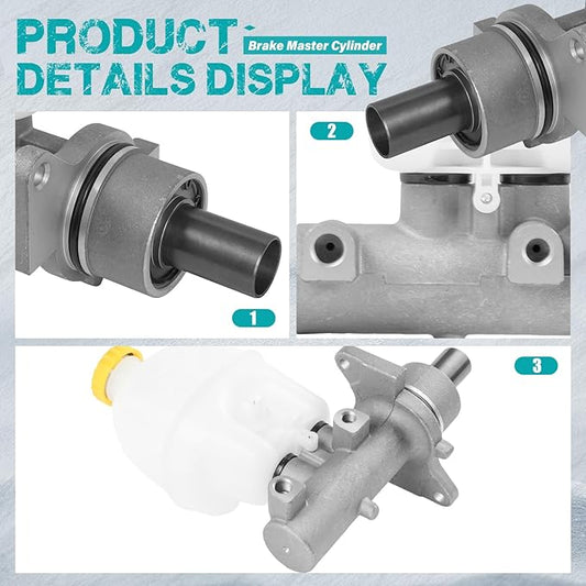 M630339 Brake Master Cylinder with Reservoir and Sensor Compatible with Dodge Vehicles- Ram 1500 2002 2003 2004 2005, 2-Wheel ABS Brake - Replace 13-3092, 5102032AA