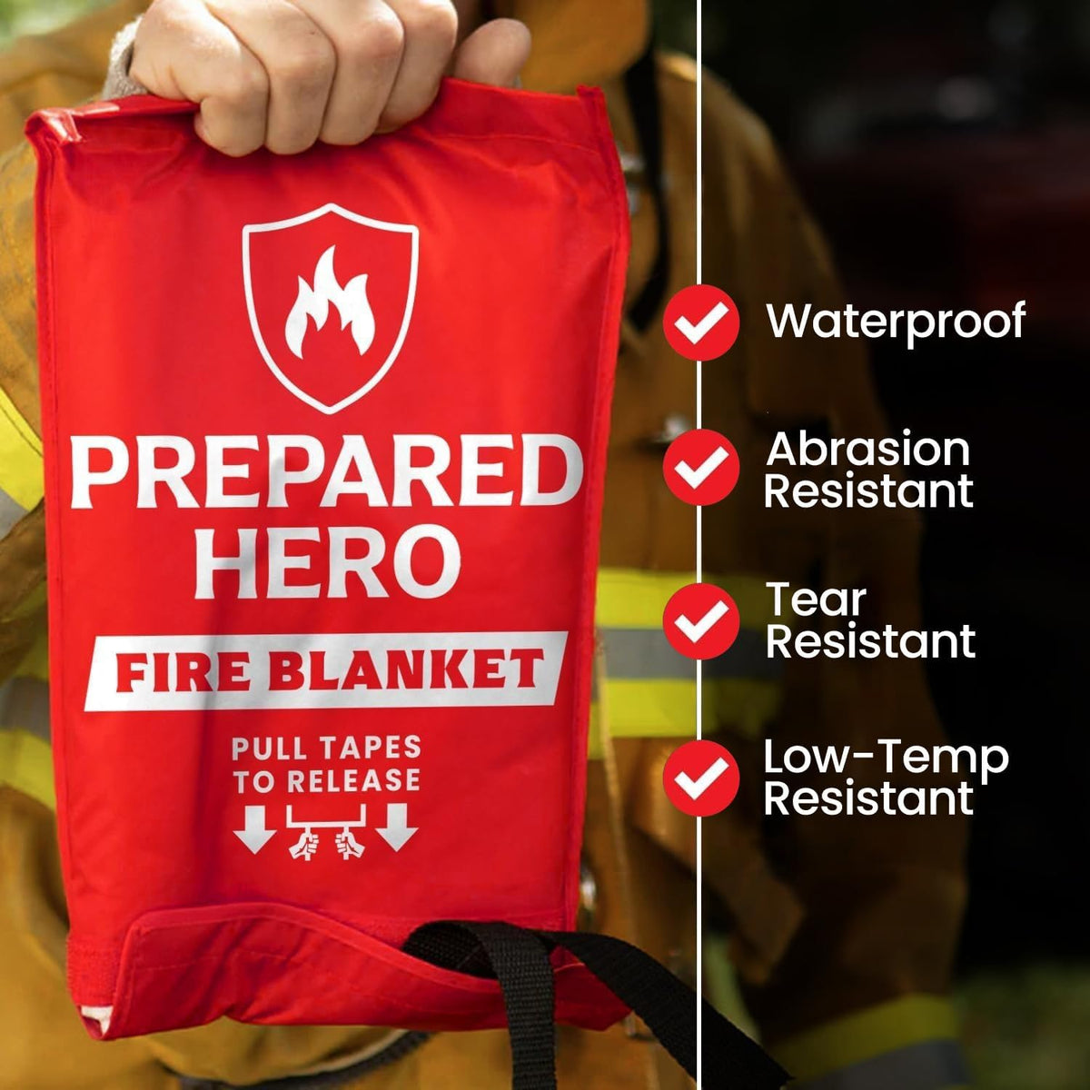 Emergency Fire Blanket - 2 Pack - Fire Suppression for Kitchen, 40” x 40” Fiberglass Fire Blanket for Home