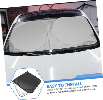 Folding Shrinking Sunshade Roller Blind Silver Reflective Visor Vehicle Sun Protector Heat Shield for SUVs Trucks Hatchbacks Compact Retractable Design