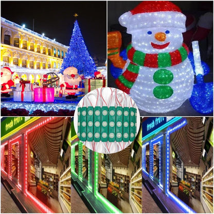 200 PCS LED Module Green Light 1.5W Storefront Decoration Lights 12V DC LED-Module Light with Tape Adhesive Backside for Inflatables Decorative Christmas Letter Advertising Signs