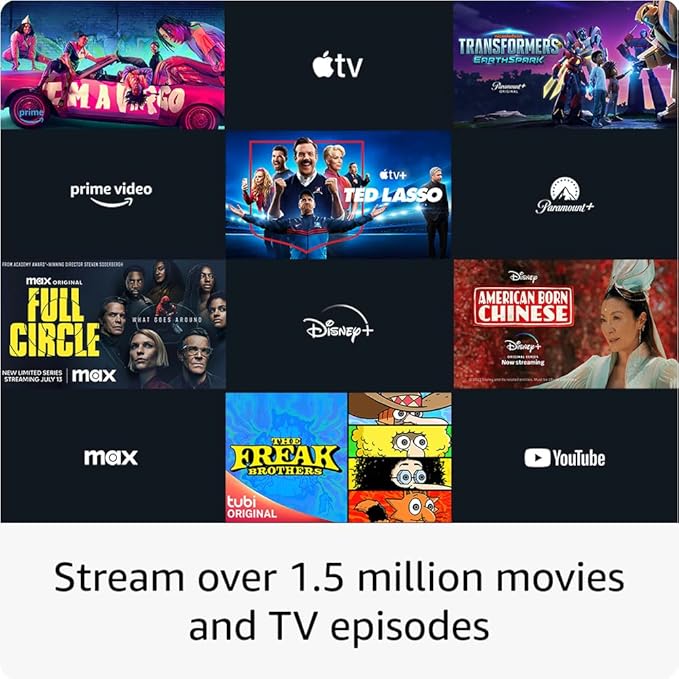 Fire TV Stick, sharp picture quality, fast streaming, free  live TV, Alexa Voice Remote with TV controls