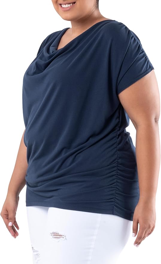 Wright's Women's Jersey Knit Sleeveless Drape Neck Top