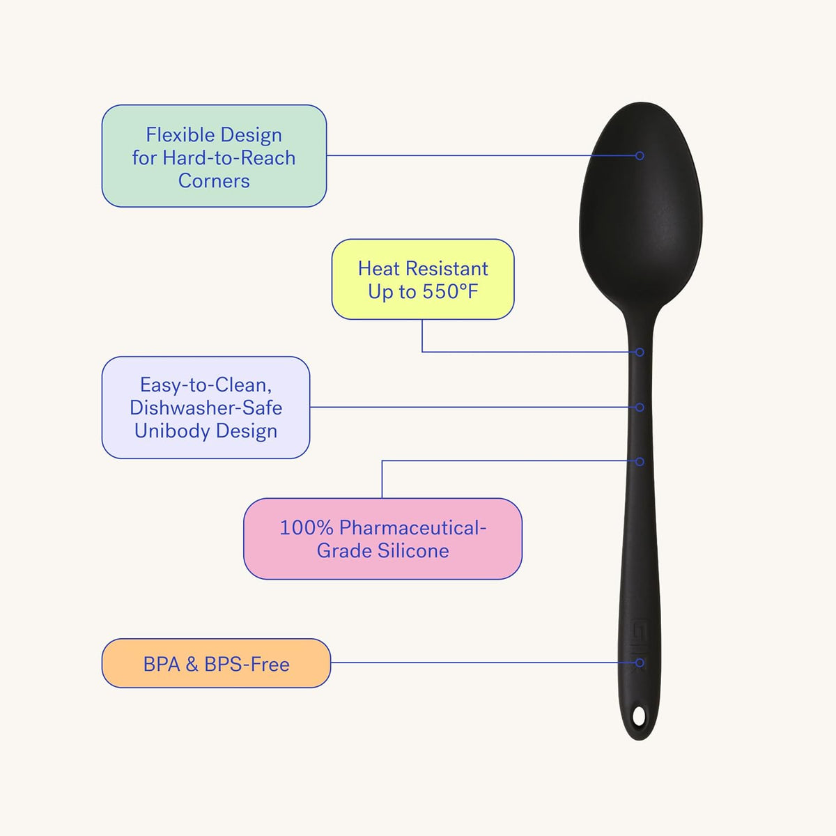 Silicone Slotted Spoon, High Heat Resistant Kitchen Tool - Sprinkles (Similar to Picture)