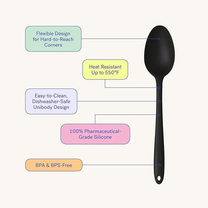 GIR: Get It Right Spoon - Heat-Resistant up to 425F - Seamless, Nonstick Kitchen Spoons for Mixing, Cooking, and Stirring - Ultimate - 13 IN, Red - Silicone Spoons For Cooking