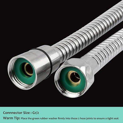 HOMEIDEAS 60 inches Shower Hose, 5 feet Long 304 Stainless Steel Handheld Shower Head Hose Replacement, Flexible Hose Extension