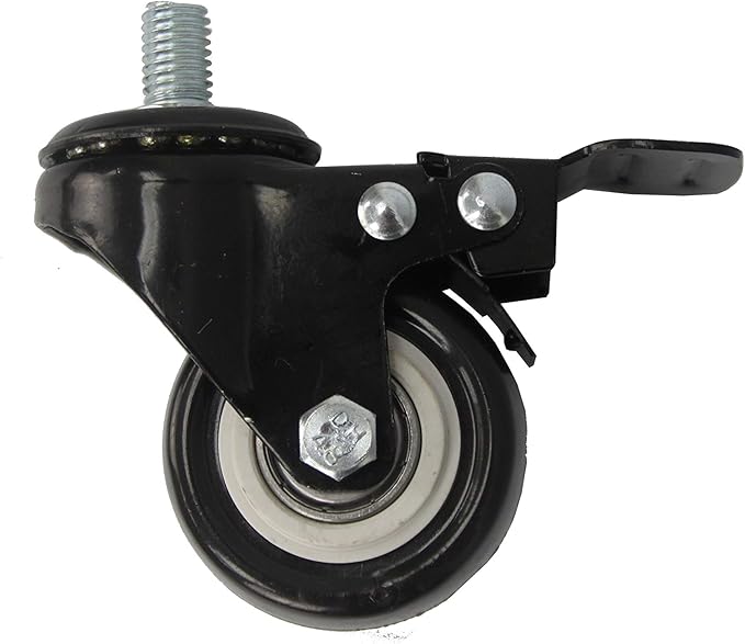 FixtureDisplays 2" Threaded Stem Caster with Stopper, M10 (10mm) Stem Thread Diameter, 916" (15mm) Stem Length 11241-CASTOR-LOCK