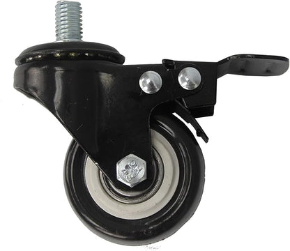 FixtureDisplays 2" Threaded Stem Caster with Stopper, M10 (10mm) Stem Thread Diameter, 916" (15mm) Stem Length 11241-CASTOR-LOCK