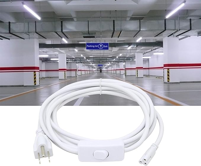 SinLoon 11FT US Plug Power Cords with On/Off Switch 3-Core LED Integrated Lights Connector Power Cable for LED T5 T8 Light Tube Integrated LED Light Fixture Extension Cable (3.4m US SW)