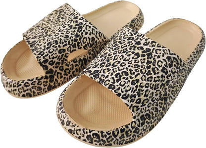 Cloud Slippers for Women and Men, Pillow House Slippers Open Toe House Slides EVA Thick Sole Bathroom Shower Sandals Summer Non-Slip Beach Pool Shoes