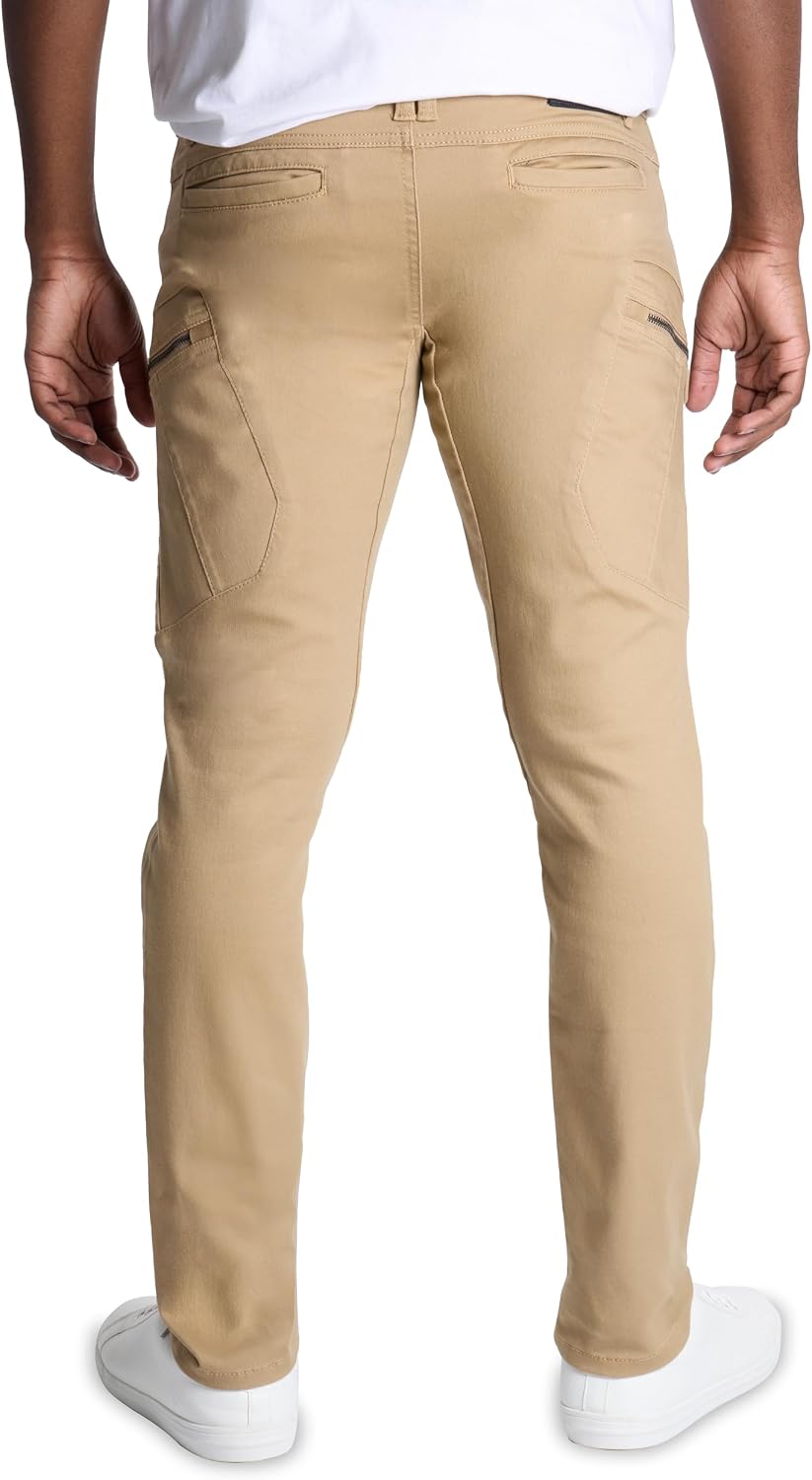 X RAY Men's Stretch Cargo Pants, Casual Flex Hiking Multi-Pocket Tactical Work Slim Fit Cargo Pants for Men