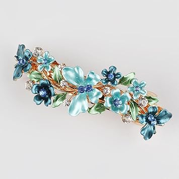 Alloy women's butterfly hairpin, lacquered flower hair ornament women's rhinestone spring clip F011175, Coffee