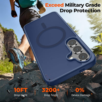 Magnetic for Samsung Galaxy S24 Case / S25 Case (Compatible with MagSafe) (Military Grade Drop Protection) Slim Translucent Shockproof Phone Case