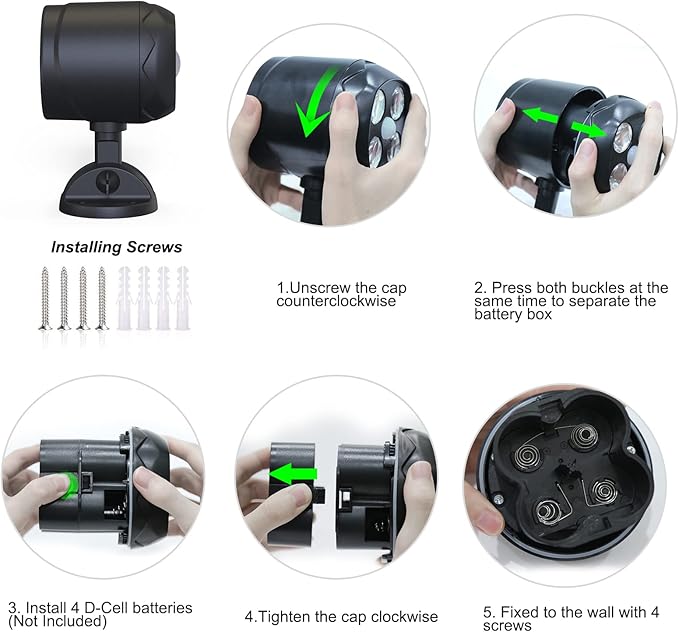 Motion Sensor Outdoor Lights, Battery Motion Sensor Light Outdoor, 6000K LED Spotlight Outdoor, 8W 600 LM Security Lights for Outside Garage and Yard, 1 Pack