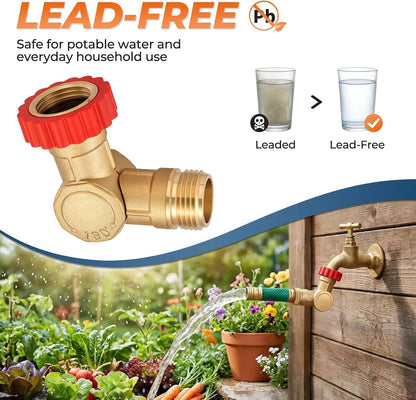 Pivot Pocket High-Flow Adjustable 180° & 360° Swivel Connector, Lead-Free Brass Hose Adapter, Anti-Kink Design, Swivel Connector ONLY, No Silicon Washers
