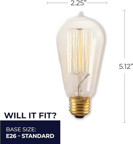 Bulbrite 134019 40W Nostalgic Edison Squirrel Cage-style Bulb
