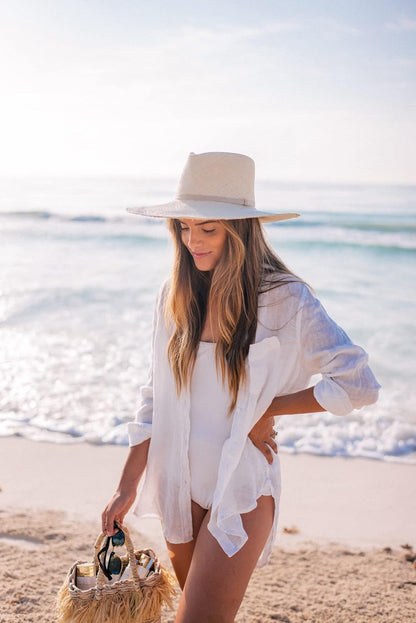 Zoye Chen Women’s Bikini Swimsuit Cover Up Button Down V Neck Shirts Long Sleeve Blouse Beachwear Bathing Suit