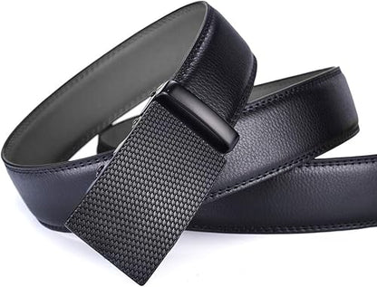 Men's Ratchet Belt Genuine Leather Slide Belts Adjustable